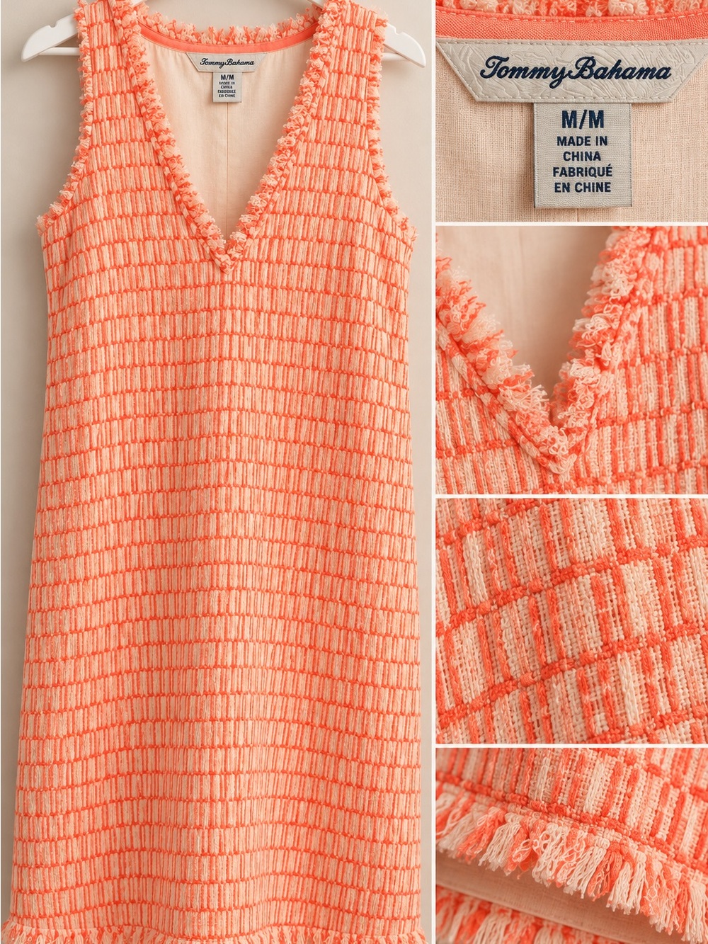 Tommy Bahama Coral Fringe-Trim V-Neck Tank